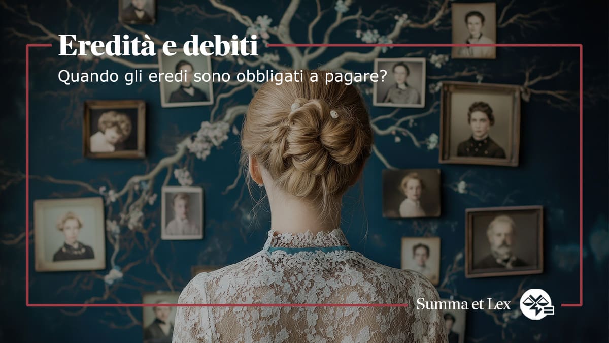 Donna di spalle che guarda alle immagini dei suoi avi. Copertina dell'articolo: Eredita e debiti quando gli eredi sono obbligati a pagare